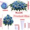 3pcs Headstone Flower Saddles for Tombstone – Cemetery Memorial Bouquets with Vase, Artificial Rose Headstone Flowers Saddle (Blue)